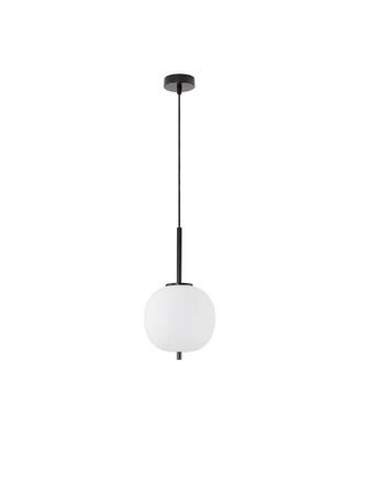 NOVA LUCE závěsné svítidlo LATO černý kov a opálové sklo E14 1x5W 230V IP20 bez žárovky 9624074