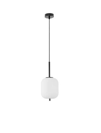 NOVA LUCE závěsné svítidlo LATO černý kov a opálové sklo E14 1x5W 230V IP20 bez žárovky 9624075