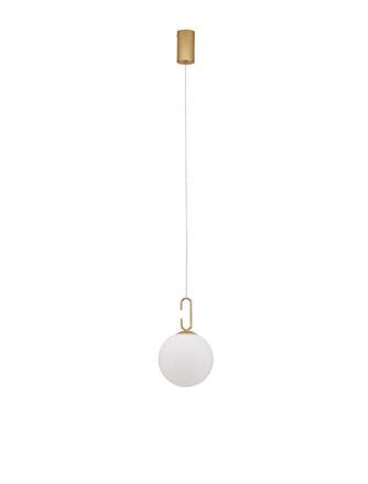 NOVA LUCE závěsné svítidlo HOOK saténový zlatý kov a opálové bílé sklo LED 10.6W 230V 3000K IP20 9695224