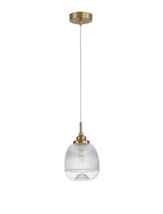 NOVA LUCE závěsné svítidlo MOND saténový zlatý kov čiré sklo E14 1x5W 230V IP20 bez žárovky 9738210