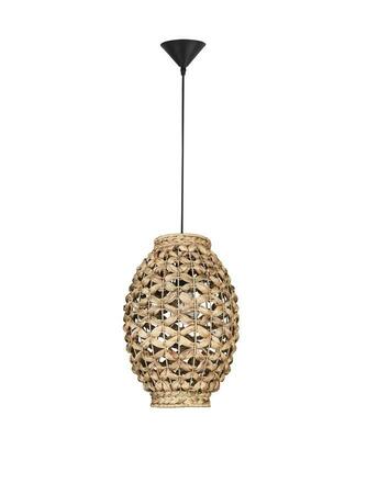 NOVA LUCE závěsné svítidlo GRIFFIN sušený vodní hyacint černý kabel E27 1x12W 230V IP20 bez žárovky 9858748