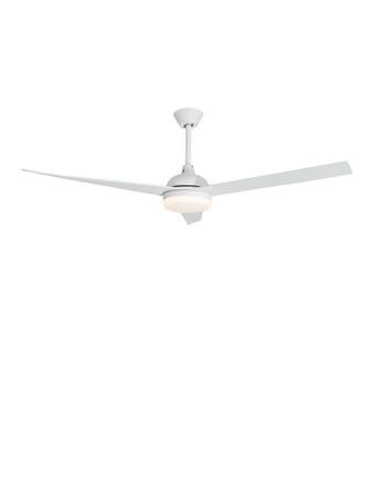 NOVA LUCE stropní ventilátor se světlem FLOW matná bílá ocel a sklo bílá 5ti rychlostní dálkové ovládání 37W LED 3000K 9953198