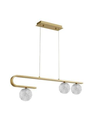 NOVA LUCE závěsné svítidlo MIRANO čiré strukturované sklo a mosaz zlatá G9 3x5W 230V IP20 bez žárovky 9960272