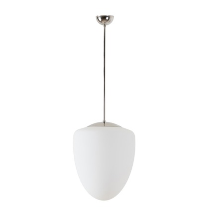 OSMONT AST45476 ASTRA P závěsné skleněné svítidlo nerez leštěná / bílá IP40 150W E27