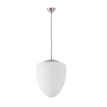 OSMONT AST45507 ASTRA P závěsné skleněné svítidlo nerez broušená / bílá IP40 150W E27