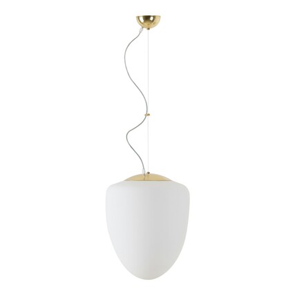 OSMONT AST45542 ASTRA L závěsné skleněné svítidlo mosaz leštěná / bílá IP40 40W E27