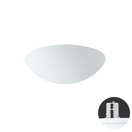 OSMONT AUR55330 AURA V8 stropní/nástěnné skleněné polovestavné svítidlo bílá IP44 25W E27