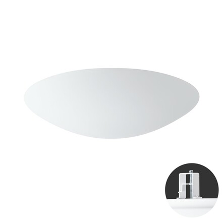 OSMONT AUR59374 AURA V9 stropní/nástěnné skleněné polovestavné svítidlo bílá IP44 3000 K 54W LED