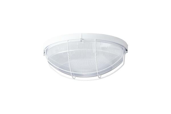 OSMONT ELE50039 ELEKTRA 5 stropní/nástěnné průmyslové plastové svítidlo bílá / čirá IP65 2x25W E27
