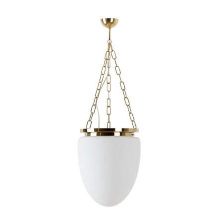 OSMONT MIR67973 MIRA R závěsné skleněné svítidlo mosaz leštěná / bílá IP40 4000 K 27W LED