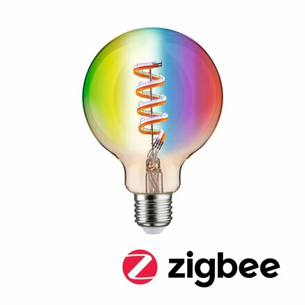 PAULMANN Filament 230V Smart Home Zigbee 3.0 LED Globe G95 E27 6,3W RGBW+ stmívatelné zlatá