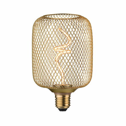 PAULMANN Kovic Glow Standard 230V LED žárovka Zyl E27 4W 1800K stmívatelné mosaz