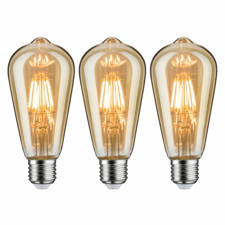 PAULMANN 1879 set LED žárovka Rustika E27 230V 3x6W 1700K stmívatelné zlatá