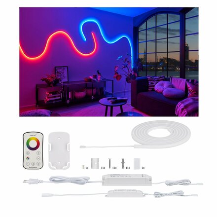 PAULMANN MaxLED Flow základní sada 3m RGB 27 W vč. rádiového dálkového ovládání 709.66 P 70966