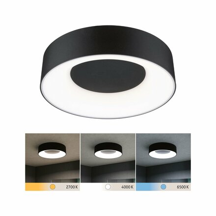 PAULMANN LED stropní svítidlo Casca IP44 CCT 230V 16W černá mat