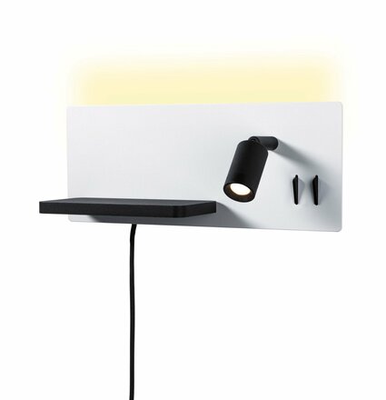 PAULMANN LED nástěnné svítidlo Serra USB C 2700K / 230V 5,5 / 1x2,6W stmívatelné bílá mat/černá mat