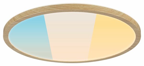 PAULMANN LED Panel Atria Shine IP44 kruhové 398mm 20,8W CCT design dřevo dub