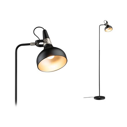 PAULMANN Stojací svítidlo Juna E14 max. 20W černá mat/šampaň kov
