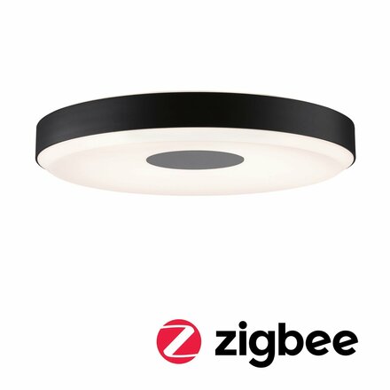 PAULMANN LED stropní svítidlo Smart Home Zigbee Puric Pane Effect 2700K 230V 16 / 1x1,5W stmívatelné černá/šedá