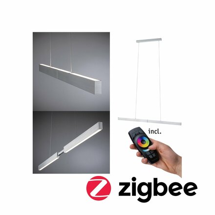 PAULMANN SmartHome Zigbee LED závěsné svítidlo Aptare 18W stmívatelné hliník kartáčovaný kov 798.15