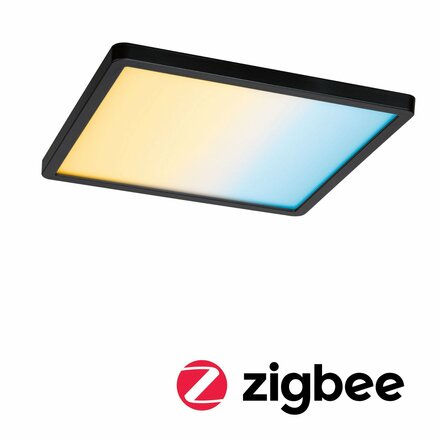 PAULMANN VariFit LED vestavné svítidlo Smart Home Zigbee Areo IP44 hranaté 230x230mm měnitelná bílá černá stmívatelné