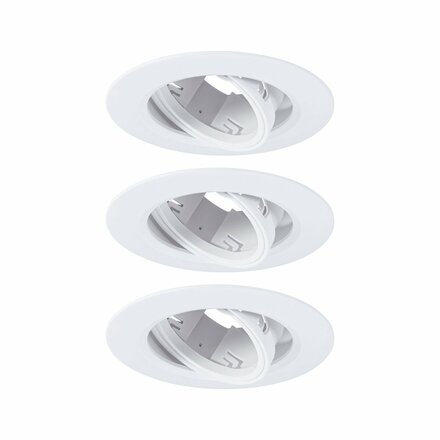 PAULMANN Vestavné svítidlo 3ks-sada výklopné kruhové 90mm 30° GU10 max. 3x10W 230V bílá