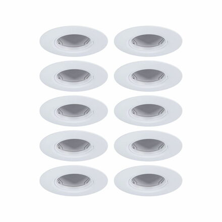 PAULMANN Vestavné svítidlo 10ks-sada nevýklopné kruhové 90mm GU10 max. 10x10W 230V bílá