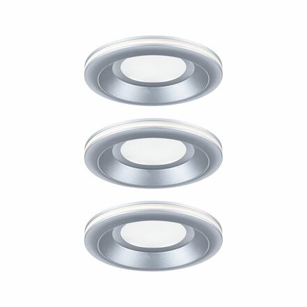 PAULMANN LED vestavné svítidlo Sormus 3ks sada IP65 kruhové 100mm 3x4,8W / 1,5W / 230V 3000K matný chrom