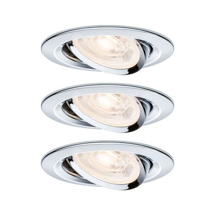 PAULMANN LED vestavné svítidlo Nova GU10 Flat výklopné 3x4,9W 230V 2700K chrom