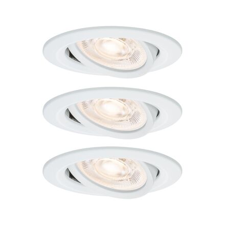 PAULMANN LED vestavné svítidlo 3-krokové-stmívatelné Nova GU10 Flat výklopné 3x4,9W 230V stmívatelné 2700K bílá mat
