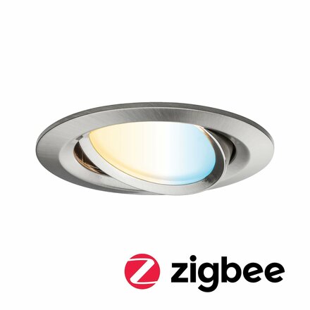 PAULMANN SmartHome Zigbee vestavné svítidlo LED Coin Nova Plus 1x6,5W měnitelná bílá kruhové kov kartáčovaný 929.61 P 92961