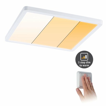 PAULMANN LED vestavné svítidlo Areo VariFit IP44 hranaté 230x230mm 16W 2.000K bílá mat WarmDim 3-krokové-stmívatelné 929.94