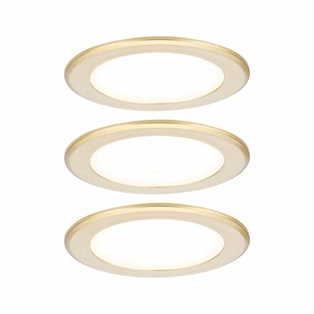 PAULMANN LED vestavná nábytková svítidla 3ks sada kruhové 65mm 3x2,5W 230/12V 3000K zlatá mat