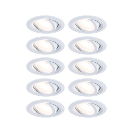 PAULMANN LED vestavné svítidlo FixedLED 10ks sada výklopné 25° 10x4,8W 230V 3000K bílá