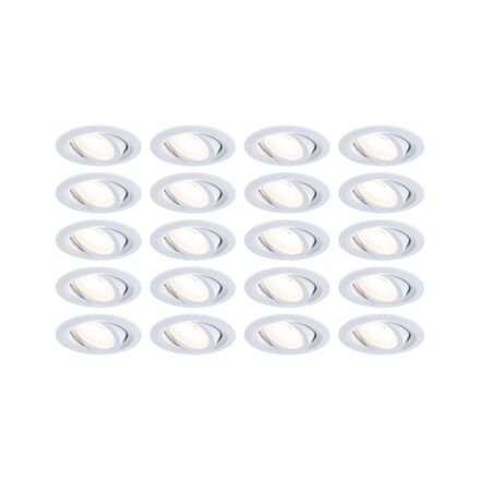 PAULMANN LED vestavné svítidlo FixedLED 20ks sada výklopné 25° 20x4,8W 230V 3000K bílá