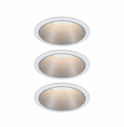 PAULMANN Vestavné svítidlo LED Cole 3x6,5W bílá/stříbrná mat 3-krokové-stmívatelné 2700K teplá bílá 934.10