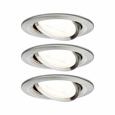 PAULMANN Vestavné svítidlo LED Nova kruhové 3x6,5W GU10 kov kartáčovaný výklopné 934.29 P 93429