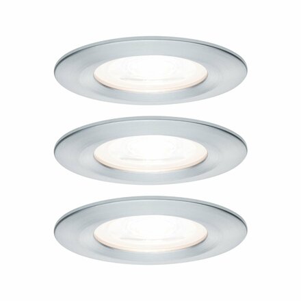 PAULMANN Vestavné svítidlo LED Nova kruhové 3x6,5W GU10 hliník broušený nevýklopné 934.44 P 93444