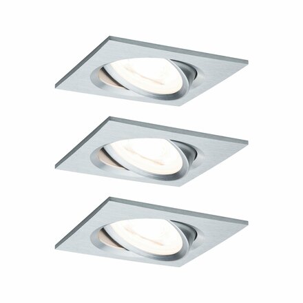 PAULMANN Vestavné svítidlo LED Nova hranaté 3x6,5W hliník broušený výklopné 934.56 P 93456