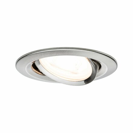 PAULMANN Vestavné svítidlo LED Nova kruhové 1x6,5W GU10 kov kartáčovaný výklopné 3-krokové-stmívatelné 934.64 P 93464