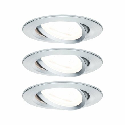 PAULMANN Vestavné svítidlo LED Nova kruhové 3x6,5W GU10 hliník broušený výklopné 3-krokové-stmívatelné 934.69 P 93469
