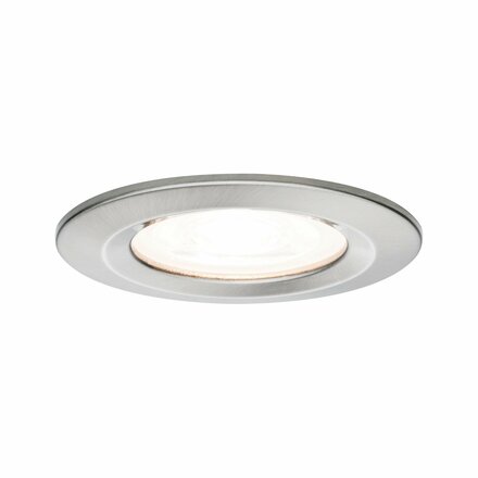 PAULMANN Vestavné svítidlo LED Nova kruhové 1x6,5W GU10 kov kartáčovaný nevýklopné 3-krokové-stmívatelné 934.75 P 93475