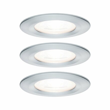 PAULMANN Vestavné svítidlo LED Nova kruhové 3x6,5W GU10 hliník broušený nevýklopné 3-krokové-stmívatelné 934.80 P 93480