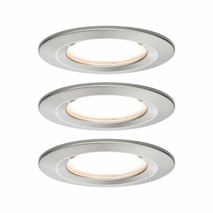 PAULMANN Vestavné svítidlo LED Nova kruhové 3x6,5W kov kartáčovaný nevýklopné 3-krokové-stmívatelné 934.94 P 93494