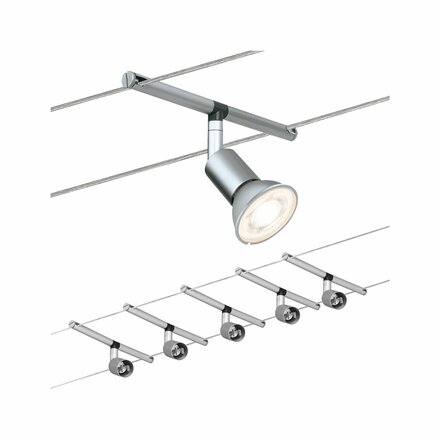 Paulmann Seilsystem Salt Chrom mat 5 Spots bez zdroje světla, max. 10W GU5,3 941.45 P 94145