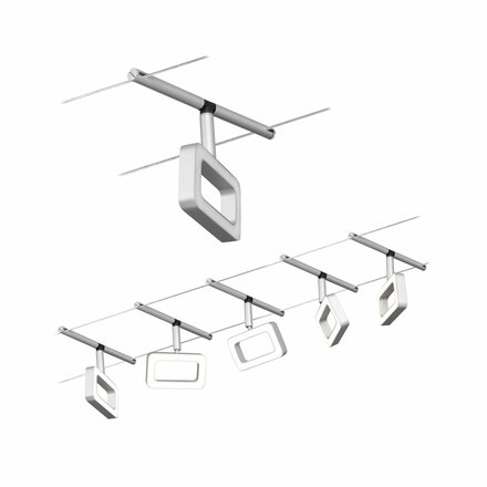 PAULMANN LED lankový systém Frame základní sada 5x4,8W 3000K 230/12V matný chrom/chrom