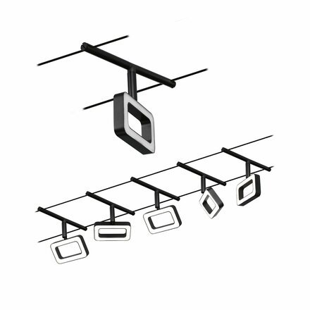 PAULMANN LED lankový systém Frame základní sada 5x4,8W 3000K 230/12V černá mat/chrom