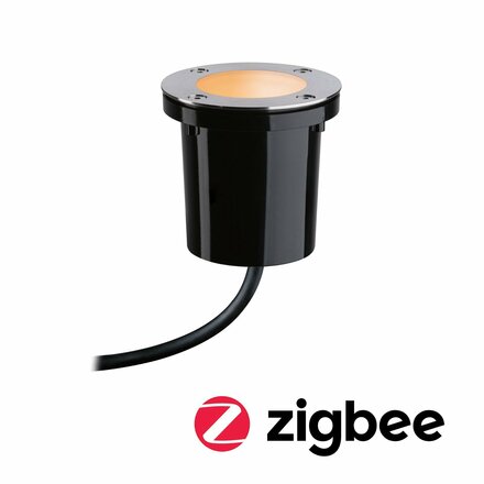 PAULMANN Plug & Shine LED zemní svítidlo Smart Home Zigbee zlaté světlo spot neláká hmyz IP65 CCT 4,6W černá/ocel