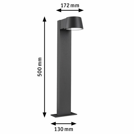 PAULMANN LED stojací svítidlo Capea neláká hmyz IP44 500mm 2200K 6W 230V 98° černá hliník