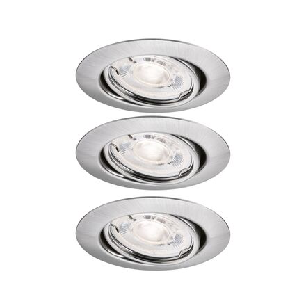 PAULMANN LED vestavné svítidlo Base GU10 Flat výklopné 3x4W 230V 2700K kov kartáčovaný